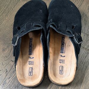Birkenstock Black Suede Slip-On Shoes